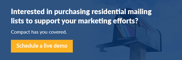 Interested in purchasing residential mailing lists to support your marketing efforts? Compact has you covered.